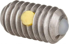 Gibraltar - 5/16-18, 0.156" Ball Diam, 0.578" Body Length, 0.04" Max Ball Reach, Threaded Ball Plunger - Stainless Steel Body, Nylon Ball, 6 Lb Initial End Force, 17 Lb Final End Force, Locking Element - Eagle Tool & Supply