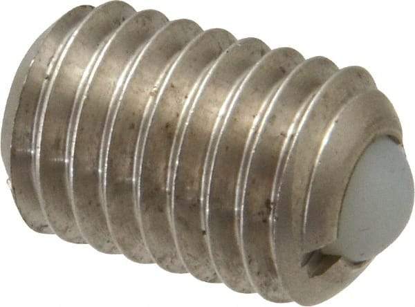 Gibraltar - 1/2-13, 0.281" Ball Diam, 0.75" Body Length, 0.072" Max Ball Reach, Threaded Ball Plunger - Stainless Steel Body, Nylon Ball, 6 Lb Initial End Force, 30 Lb Final End Force - Eagle Tool & Supply