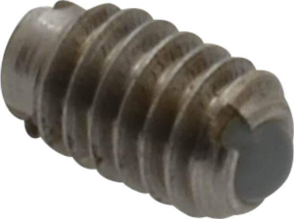 Gibraltar - 4-48, 0.062" Ball Diam, 0.187" Body Length, 0.02" Max Ball Reach, Threaded Ball Plunger - Stainless Steel Body, Nylon Ball, 0.13 Lb Initial End Force, 0.5 Lb Final End Force - Eagle Tool & Supply