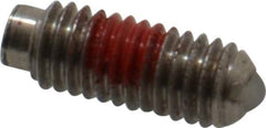 Gibraltar - 10-32, 0.094" Ball Diam, 0.513" Body Length, 0.025" Max Ball Reach, Threaded Ball Plunger - Stainless Steel Body, Nylon Ball, 1.5 Lb Initial End Force, 3 Lb Final End Force, Locking Element - Eagle Tool & Supply