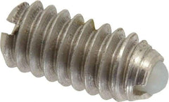 Gibraltar - 1/4-20, 0.125" Ball Diam, 0.531" Body Length, 0.035" Max Ball Reach, Threaded Ball Plunger - Stainless Steel Body, Nylon Ball, 3 Lb Initial End Force, 7 Lb Final End Force, Locking Element - Eagle Tool & Supply