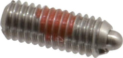 Gibraltar - 10-32, 3/4" Thread Length, 1/8" Plunger Projection, Stainless Steel Threaded Spring Plunger - 0.092" Max Plunger Diam, 3/4" Plunger Length, 2.9 Lb Init End Force, 11.1 Lb Final End Force, 0.0625" Hex - Eagle Tool & Supply