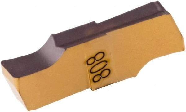 Iscar - 300E040GIPI Grade IC808, 3mm Cutting Width Carbide Grooving Insert - 15.5mm Max Depth of Cut, Neutral, 0.4mm Corner Radius, TiAlN Finish - Eagle Tool & Supply