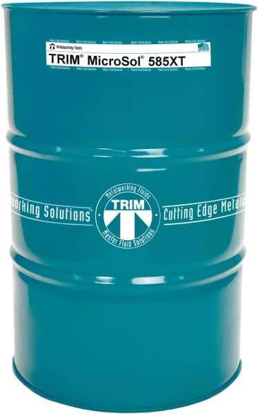 Master Fluid Solutions - Trim MicroSol 585XT, 54 Gal Drum Cutting & Grinding Fluid - Semisynthetic, For Aluminum Alloys, Cast Iron, Composites, Copper, Plastics, Steels & Titanium - Eagle Tool & Supply