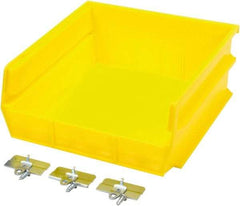 Triton - 10-7/8" Deep, Yellow Polypropylene Hopper Stacking Bin - 5" High x 11" Wide x 10-7/8" Long - Eagle Tool & Supply