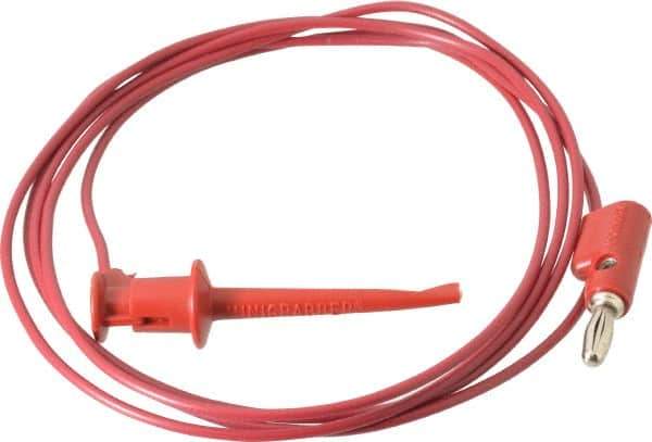 Pomona - Red Electrical Test Equipment Patch Cord - Use with Test Clips - Eagle Tool & Supply