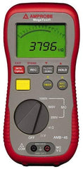 Amprobe - Digital LCD Display, 4,000 Megohm Electrical Insulation Resistance Tester & Megohmmeter - 1,000 VDC Max Test Voltage, Powered by 1.5V AA Battery - Eagle Tool & Supply