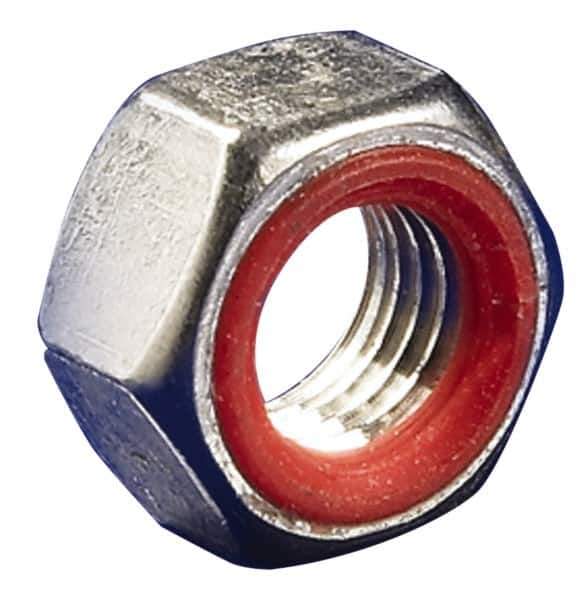 APM HEXSEAL - 3/8-24 Thread, 9/16" Wide x 7/32" High, Brass Self Sealing Hex Jam Nut - Nickel Plated, Silicone O Ring, Right Hand, UNF Thread - Eagle Tool & Supply