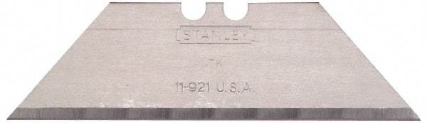 Stanley - 5 Piece Carbon Steel Utility Knife Blade - 2-7/16" OAL, 0.035" Blade Thickness - Eagle Tool & Supply