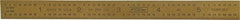 Fowler - 6" Long, 1/64, 1/32, 1/16, 1/8" Graduation, Flexible Steel Rule - 4R Graduation Style, 1/2" Wide, Yellow, Titanium Finish - Eagle Tool & Supply