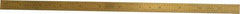Fowler - 12" Long, 1/64, 1/32, 1/16, 1/8" Graduation, Flexible Steel Rule - 4R Graduation Style, 1" Wide, Yellow, Titanium Finish - Eagle Tool & Supply