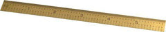 Fowler - 6" Long, 1/100, 1/64, 1/32, 1/10" Graduation, Flexible Steel Rule - 5R Graduation Style, 3/4" Wide, Yellow, Titanium Finish - Eagle Tool & Supply