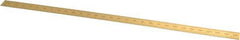 Fowler - 12" Long, 1/64, 1/32" and 0.5, 1mm Graduation, Flexible Steel Rule - English/Metric Graduation Style, 1/2" Wide, Yellow, Titanium Finish - Eagle Tool & Supply