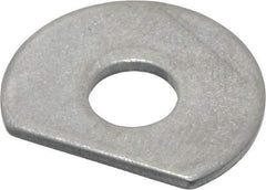 Made in USA - 1/4" Screw Size, 0.254" ID, 1008/1010 Steel Clipped Washer - 0.249 to 0.259" ID, 0.74 to 0.76" OD, 0.044 to 0.052" Thickness, Uncoated - Eagle Tool & Supply