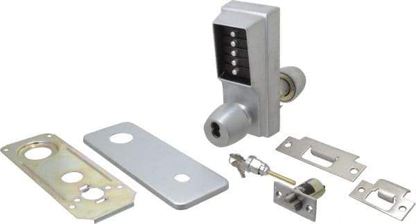 Kaba Access - 1-3/8 to 2-1/4" Door Thickness, Satin Chrome Pushbutton Knob Lockset - 2-3/4" Back Set, 6 or 7 Pin Length Best & Compatible (Core Not Included) Cylinder - Eagle Tool & Supply