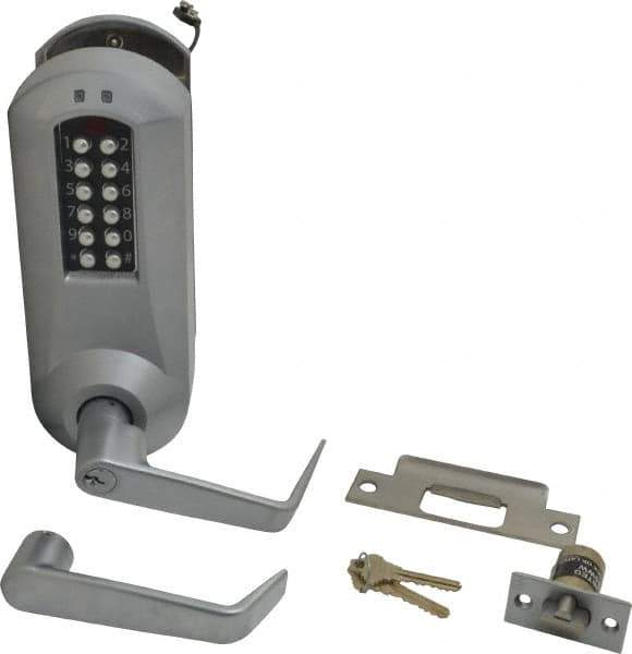 Kaba Access - Extra Heavy Duty Pushbutton Lock Lever Lockset - 2-3/4" Back Set, Key In Lever Cylinder - Eagle Tool & Supply