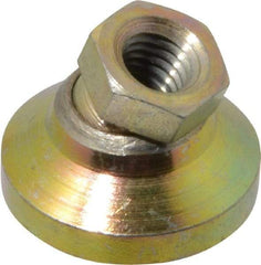 Gibraltar - 453 kg Capacity, M8 Thread, 17.8mm OAL, Steel Stud, Tapped Pivotal Socket Mount Leveling Pad - 25.5mm Base Diam, Steel Pad, 12.7mm Hex - Eagle Tool & Supply
