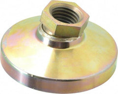 Gibraltar - 3357 kg Capacity, M20 Thread, 38mm OAL, Steel Stud, Tapped Pivotal Socket Mount Leveling Pad - 76mm Base Diam, Steel Pad, 27mm Hex - Eagle Tool & Supply