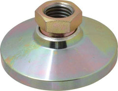Gibraltar - 9072 kg Capacity, M24 Thread, 47.6mm OAL, Steel Stud, Tapped Pivotal Socket Mount Leveling Pad - 101mm Base Diam, Steel Pad, 35mm Hex - Eagle Tool & Supply