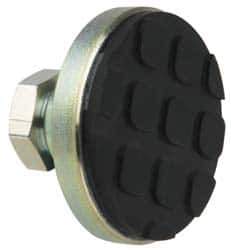 Gibraltar - 317 kg Capacity, M12 Thread, 28.5mm OAL, Steel Stud, Tapped Pivotal Socket Mount Leveling Pad - 47.6mm Base Diam, Rubber Pad, 19mm Hex - Eagle Tool & Supply