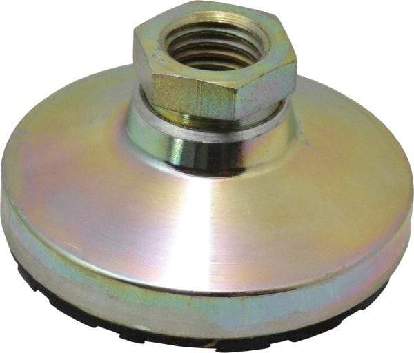 Gibraltar - 544 kg Capacity, M16 Thread, 31.7mm OAL, Steel Stud, Tapped Pivotal Socket Mount Leveling Pad - 63.5mm Base Diam, Rubber Pad, 22mm Hex - Eagle Tool & Supply