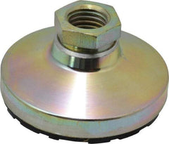 Gibraltar - 544 kg Capacity, M16 Thread, 31.7mm OAL, Steel Stud, Tapped Pivotal Socket Mount Leveling Pad - 63.5mm Base Diam, Rubber Pad, 22mm Hex - Eagle Tool & Supply