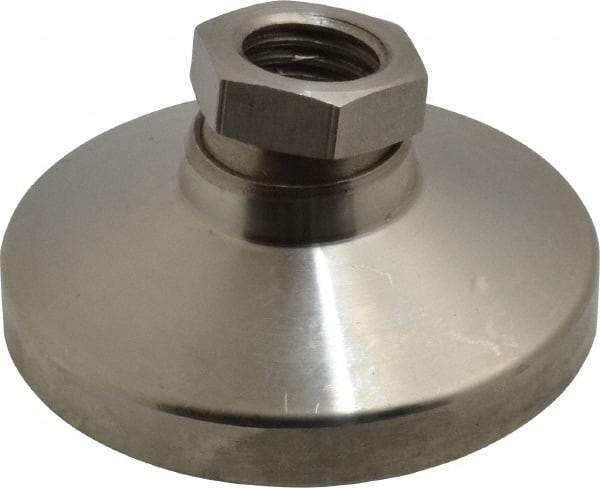 Gibraltar - 2721 kg Capacity, M16 Thread, 31.7mm OAL, Steel Stud, Tapped Pivotal Socket Mount Leveling Pad - 63.5mm Base Diam, Stainless Steel Pad, 22mm Hex - Eagle Tool & Supply