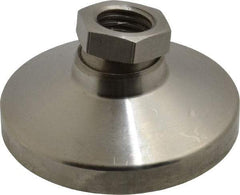 Gibraltar - 2721 kg Capacity, M16 Thread, 31.7mm OAL, Steel Stud, Tapped Pivotal Socket Mount Leveling Pad - 63.5mm Base Diam, Stainless Steel Pad, 22mm Hex - Eagle Tool & Supply