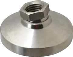 Gibraltar - 3357 kg Capacity, M20 Thread, 38mm OAL, Steel Stud, Tapped Pivotal Socket Mount Leveling Pad - 76mm Base Diam, Stainless Steel Pad, 27mm Hex - Eagle Tool & Supply
