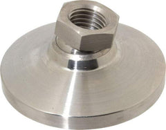 Gibraltar - 9072 kg Capacity, M24 Thread, 47.6mm OAL, Steel Stud, Tapped Pivotal Socket Mount Leveling Pad - 101mm Base Diam, Stainless Steel Pad, 35mm Hex - Eagle Tool & Supply
