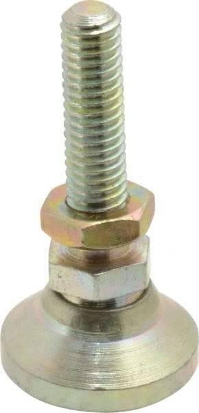 Gibraltar - M6 Bolt Thread, Studded Pivotal Stud Mount Leveling Pad & Mount - 317 Kg Capacity, 19mm Base Diam, 25mm Thread Length - Eagle Tool & Supply