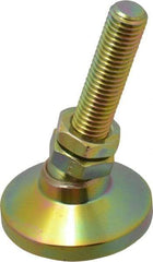 Gibraltar - M12 Bolt Thread, Studded Pivotal Stud Mount Leveling Pad & Mount - 2,268 Kg Capacity, 47.6mm Base Diam, 51mm Thread Length - Eagle Tool & Supply