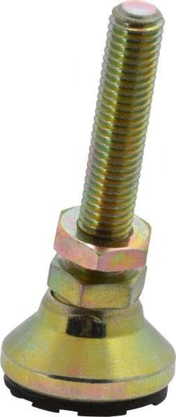 Gibraltar - M10 Bolt Thread, Studded Pivotal Stud Mount Leveling Pad & Mount - 136 Kg Capacity, 31.7mm Base Diam, 51mm Thread Length - Eagle Tool & Supply