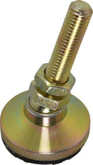Gibraltar - M12 Bolt Thread, Studded Pivotal Stud Mount Leveling Pad & Mount - 317 Kg Capacity, 47.6mm Base Diam, 51mm Thread Length - Eagle Tool & Supply
