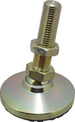 Gibraltar - M24 Bolt Thread, Studded Pivotal Stud Mount Leveling Pad & Mount - 907 Kg Capacity, 101mm Base Diam, 89mm Thread Length - Eagle Tool & Supply