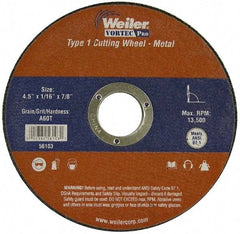 Weiler - Cutoff Wheel - Use with Angle Grinders - Eagle Tool & Supply