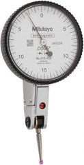 Mitutoyo - 0.03 Inch Range, 0.0005 Inch Dial Graduation, Horizontal Dial Test Indicator - 1.54 Inch White Dial, 0-15-0 Dial Reading, Accurate to 0.0005 Inch - Eagle Tool & Supply