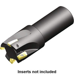 Kennametal - 40mm Cut Diam, 14.4mm Max Depth of Cut, 32mm Shank Diam, 200mm OAL, Indexable Square Shoulder Helical End Mill - ED.T 1404.. Inserts, Cylindrical Shank, 0° Lead Angle, Through Coolant, Series Mill 1-14 - Eagle Tool & Supply