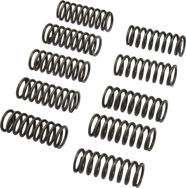 Value Collection - 0.48" OD, 0.062" Wire, 1-1/4" Free Length, Music Wire Compression Stock Springs Spring - 37.5 Lb Spring Rating - Eagle Tool & Supply