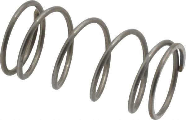 Value Collection - 0.6" OD, 0.047" Wire, 1-1/4" Free Length, Music Wire Compression Stock Springs Spring - 9.56 Lb Spring Rating - Eagle Tool & Supply