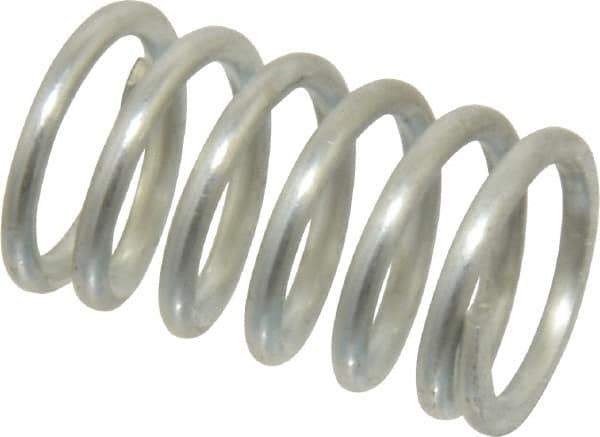 Value Collection - 0.6" OD, 0.072" Wire, 1" Free Length, Music Wire Compression Stock Springs Spring - 56.86 Lb Spring Rating - Eagle Tool & Supply