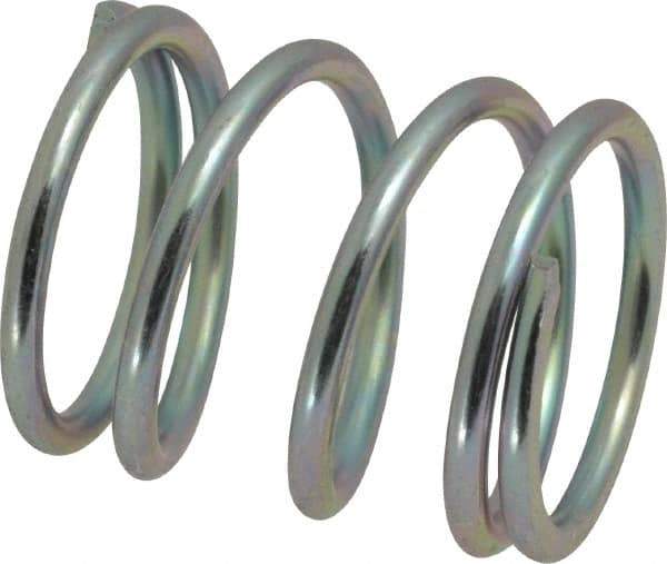 Value Collection - 0.85" OD, 0.08" Wire, 1" Free Length, Music Wire Compression Stock Springs Spring - 46.26 Lb Spring Rating - Eagle Tool & Supply