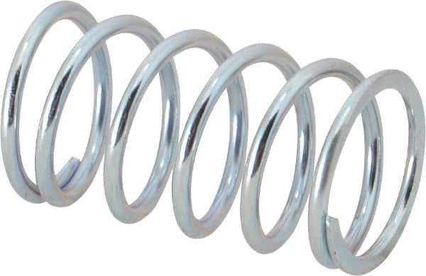 Value Collection - 0.85" OD, 0.08" Wire, 1-1/2" Free Length, Music Wire Compression Stock Springs Spring - 29 Lb Spring Rating - Eagle Tool & Supply