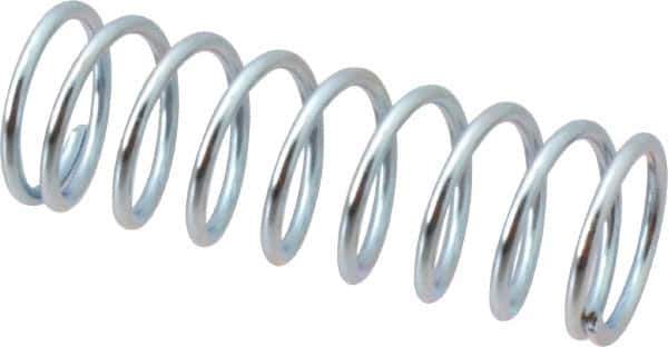 Value Collection - 0.85" OD, 0.08" Wire, 2-1/2" Free Length, Music Wire Compression Stock Springs Spring - 16.6 Lb Spring Rating - Eagle Tool & Supply