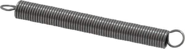 Made in USA - 1/8" OD, 1.73 Lb Max Load, 2.54" Max Ext Len, 0.016" Wire Diam Spring - 1.1 Lb/In Rating, 0.21 Lb Init Tension, 1-1/4" Free Length - Eagle Tool & Supply