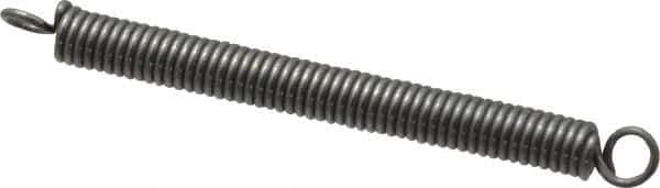 Made in USA - 1/8" OD, 4.76 Lb Max Load, 2.05" Max Ext Len, 0.023" Wire Diam Spring - 7.1 Lb/In Rating, 0.92 Lb Init Tension, 1-1/2" Free Length - Eagle Tool & Supply