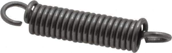 Made in USA - 3/16" OD, 8.23 Lb Max Load, 1.29" Max Ext Len, 0.032" Wire Diam Spring - 21.84 Lb/In Rating, 1.9 Lb Init Tension, 1" Free Length - Eagle Tool & Supply