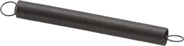 Made in USA - 1/4" OD, 1.57 Lb Max Load, 10" Max Ext Len, 0.02" Wire Diam Spring - 0.19 Lb/In Rating, 0.14 Lb Init Tension, 2-1/2" Free Length - Eagle Tool & Supply