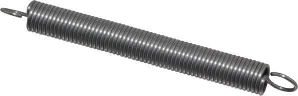 Made in USA - 1/4" OD, 6.25 Lb Max Load, 4.67" Max Ext Len, 0.032" Wire Diam Spring - 2.36 Lb/In Rating, 1.17 Lb Init Tension, 2-1/2" Free Length - Eagle Tool & Supply