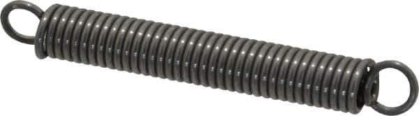 Made in USA - 1/4" OD, 12.33 Lb Max Load, 2.76" Max Ext Len, 0.041" Wire Diam Spring - 12.5 Lb/In Rating, 2.8 Lb Init Tension, 2" Free Length - Eagle Tool & Supply